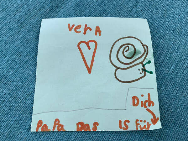 Vera’s present for my win. She painted a snail for me, is it because I was so slow?